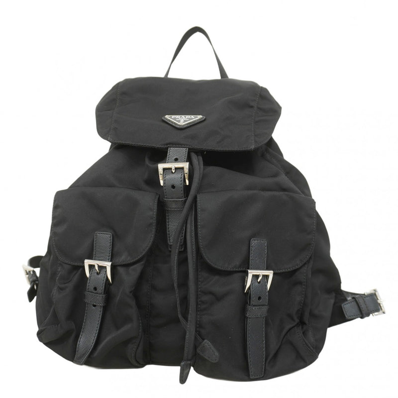 【5gd5432-h】プラダ リュック・デイパック ナイロン ブラック シルバー金具【中古】レディース