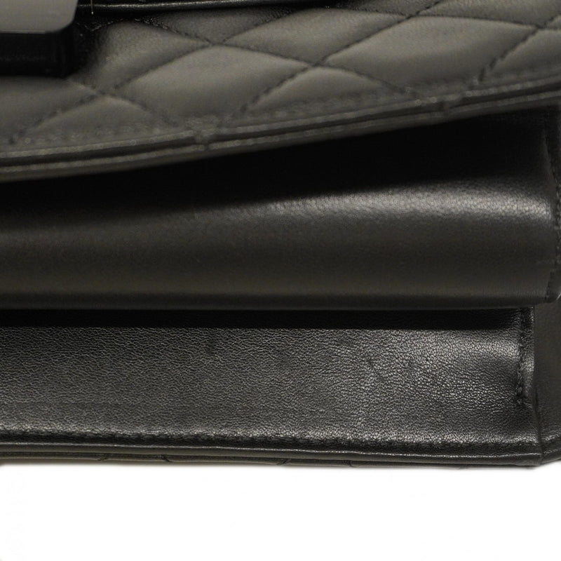 ★SALE【5gd5471-h】シャネル ショルダーバッグ マトラッセ Wチェーン ビューティーロック レザー ブラック ゴールド金具【中古】レディース