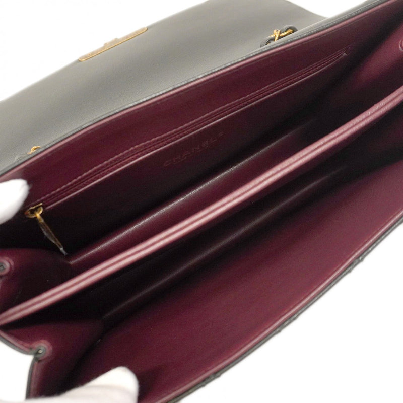 ★SALE【5gd5471-h】シャネル ショルダーバッグ マトラッセ Wチェーン ビューティーロック レザー ブラック ゴールド金具【中古】レディース