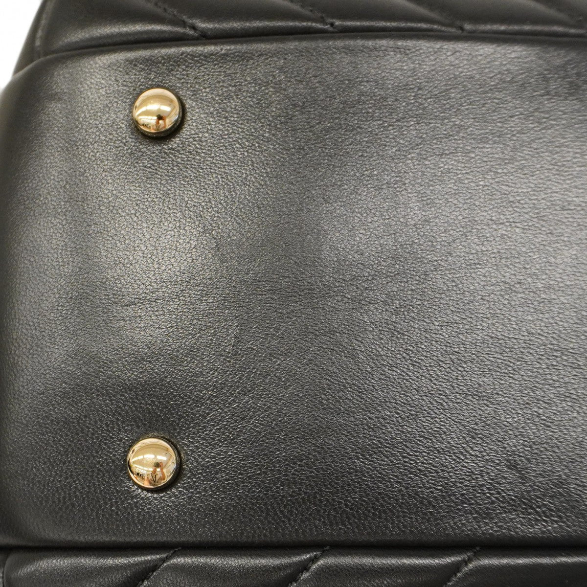 ★SALE【5gd5474-h】シャネル ハンドバッグ Vステッチ チェーン ラムスキン ブラック ゴールド金具【中古】レディース