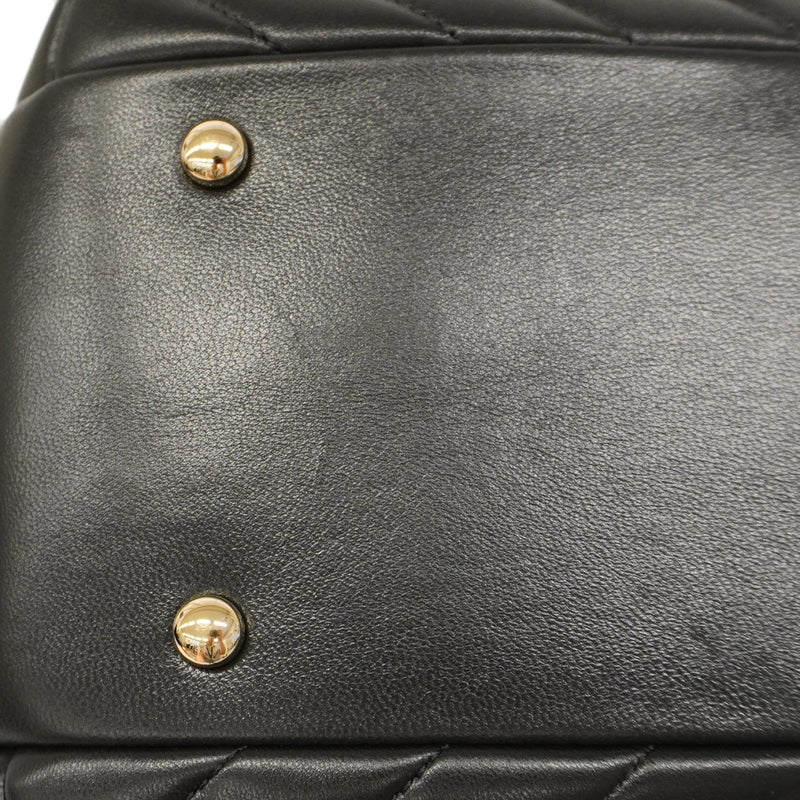 ★SALE【5gd5474-h】シャネル ハンドバッグ Vステッチ チェーン ラムスキン ブラック ゴールド金具【中古】レディース