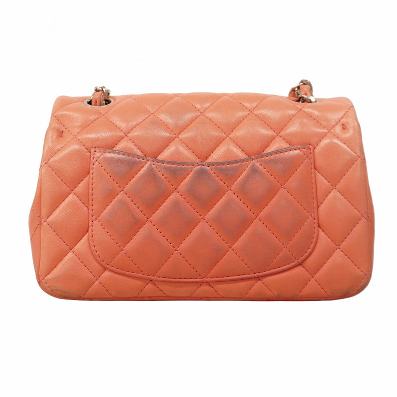 【5gd5476-h】シャネル ショルダーバッグ ミニマトラッセ チェーンショルダー ラムスキン ピンク シルバー金具【中古】レディース