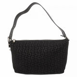 【5gd5491-h】セリーヌ ショルダーバッグ Cマカダム スウェード ブラック ゴールド金具【中古】レディース