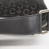 【5gd5491-h】セリーヌ ショルダーバッグ Cマカダム スウェード ブラック ゴールド金具【中古】レディース