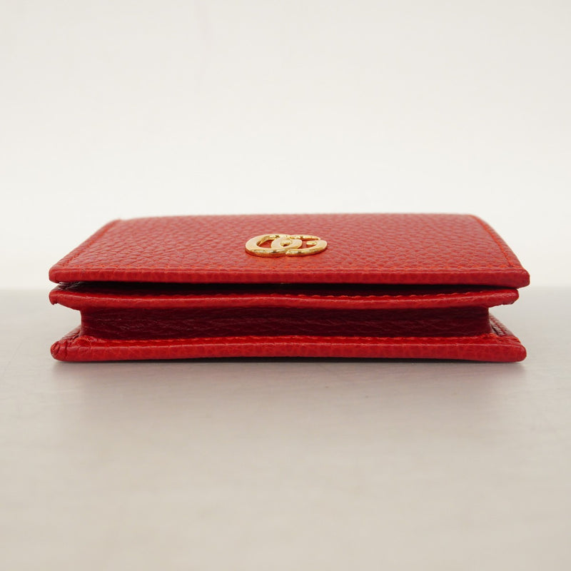 ★SALE【5gd5526-h】グッチ 財布 GGマーモント 456126 レザー レッド ゴールド金具【中古】レディース
