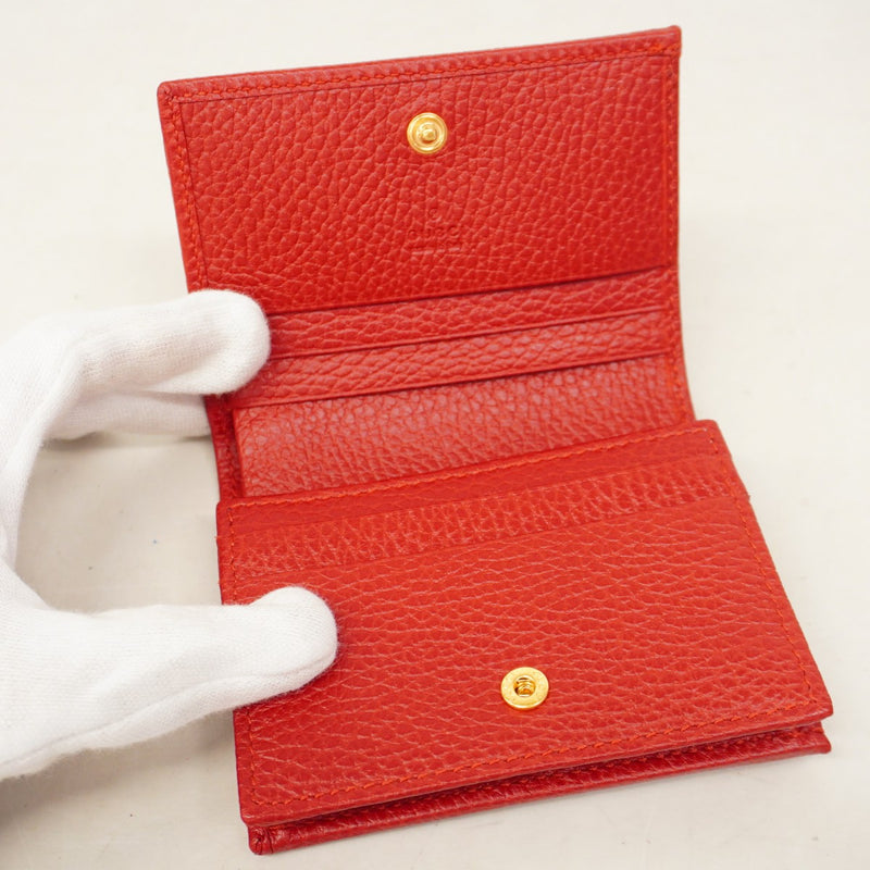 ★SALE【5gd5526-h】グッチ 財布 GGマーモント 456126 レザー レッド ゴールド金具【中古】レディース