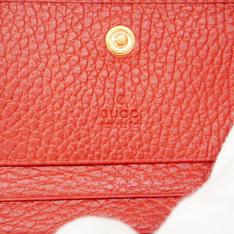 ★SALE【5gd5526-h】グッチ 財布 GGマーモント 456126 レザー レッド ゴールド金具【中古】レディース