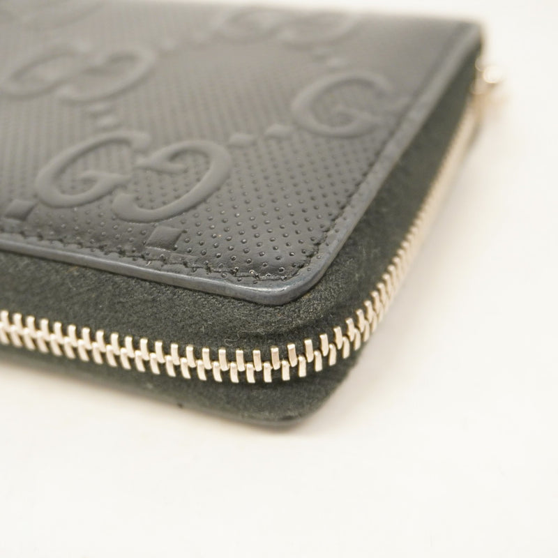 【5ge5593-h】グッチ 長財布 GGエンボス 625558 レザー ブラック シルバー金具【中古】メンズ