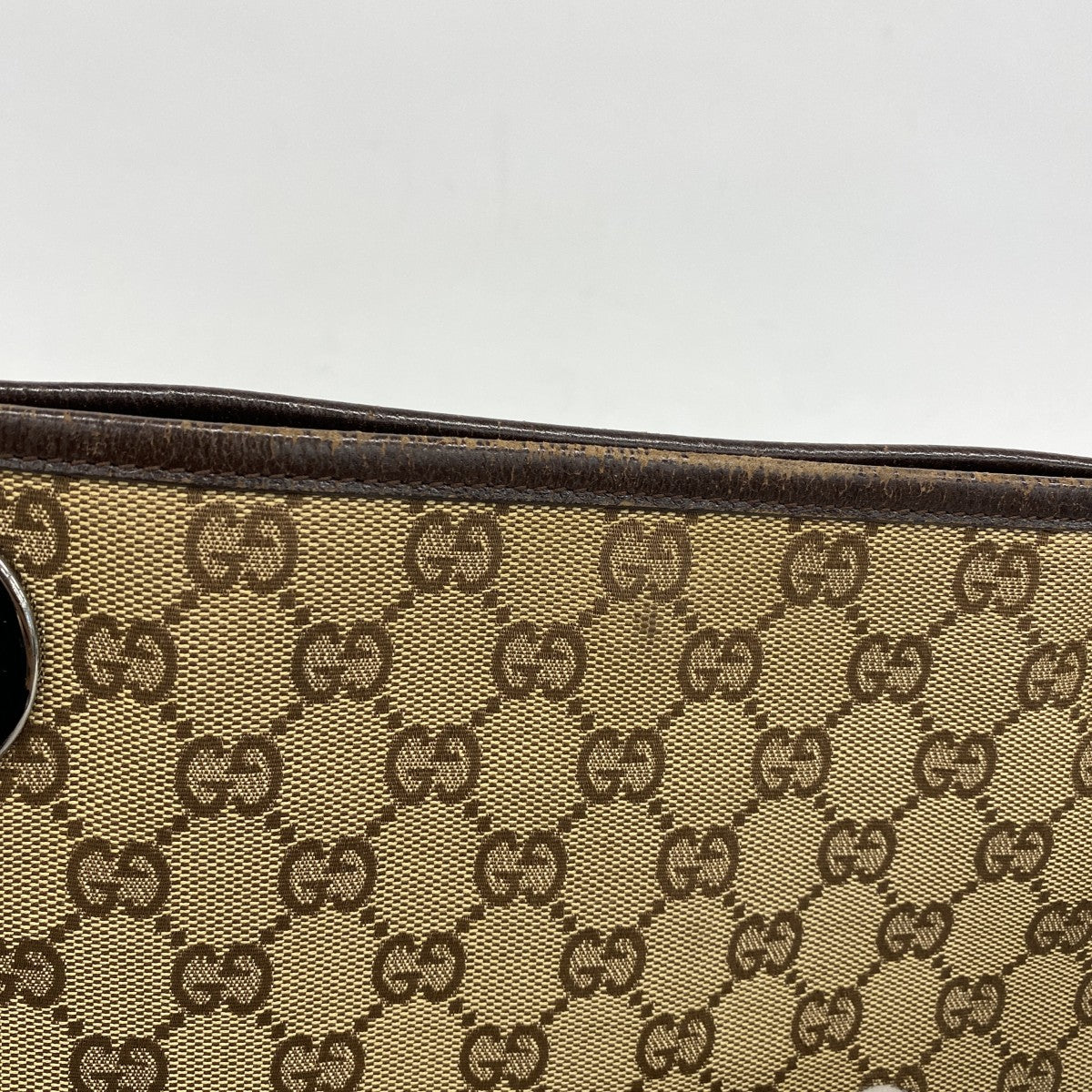 【5ge5609-h】グッチ ショルダーバッグ GGキャンバス 120841 キャンバス ブラウン シルバー金具【中古】レディース