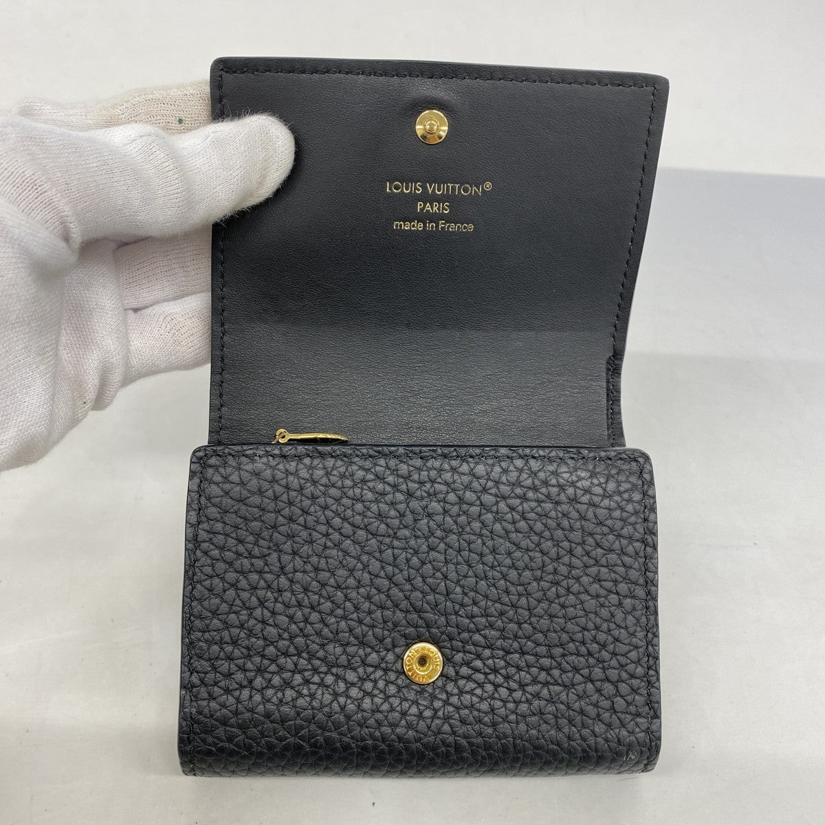 【5ge5611-h】ルイヴィトン 財布 ポルトフォイユカプシーヌタイニー M12149 ノワール【中古】レディース