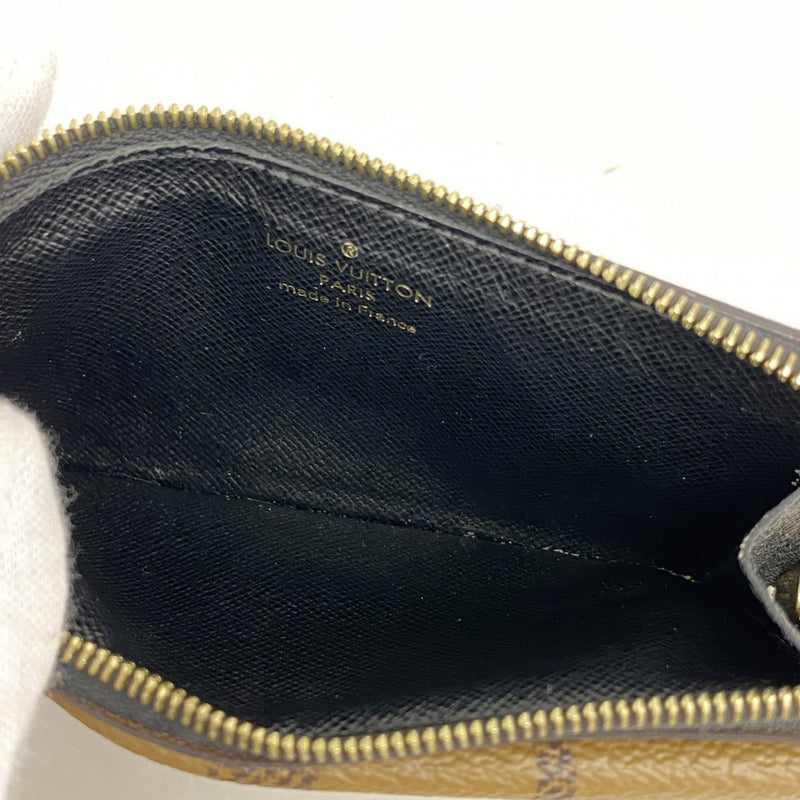 【5ge5625-h】ルイヴィトン コインケース モノグラム・リバース ポルトカルトレクトヴェルソ M81303 ブラウン【中古】レディース