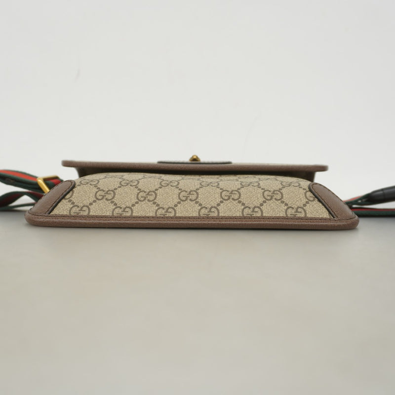 ★SALE【5ge5634-h】グッチ ボディバッグ GGスプリーム/シェリーライン 493930 PVC ブラウン ゴールド金具【中古】メンズ