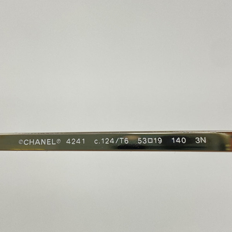 【5ge5650-h】シャネル サングラス 4241 プラスチック シャンパンゴールド シルバー金具【中古】レディース
