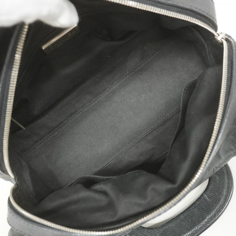 ★SALE【5ge5652-h】シャネル ハンドバッグ ワイルドステッチ キャビアスキン ブラック シルバー金具【中古】レディース