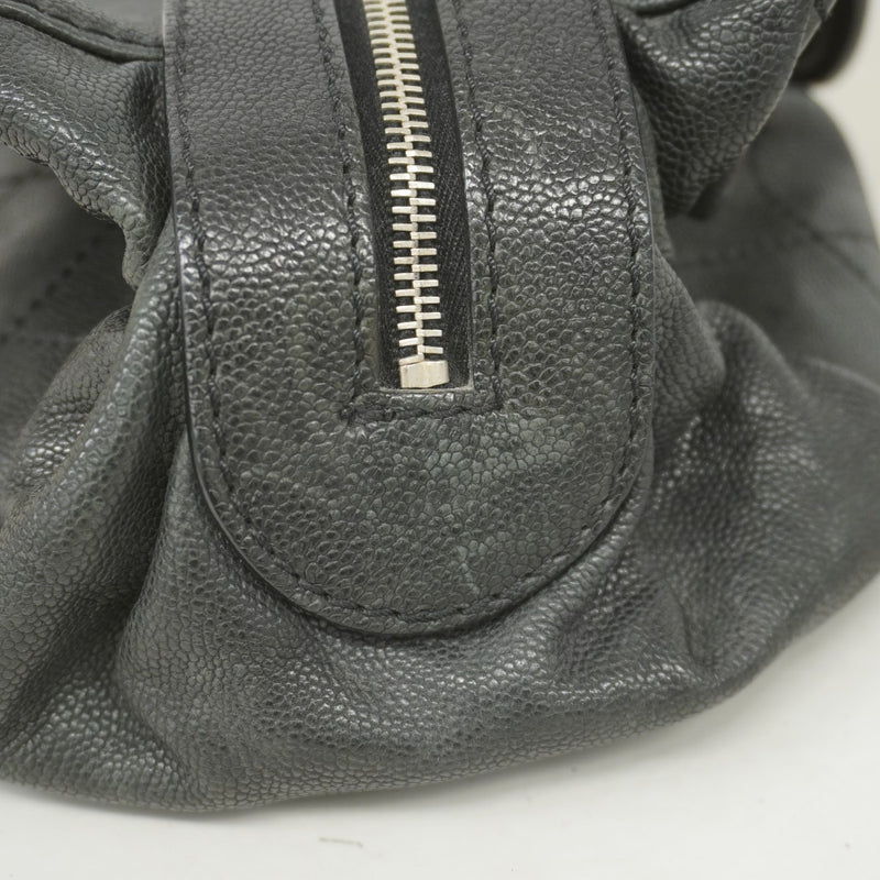 ★SALE【5ge5652-h】シャネル ハンドバッグ ワイルドステッチ キャビアスキン ブラック シルバー金具【中古】レディース