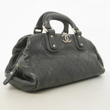 ★SALE【5ge5652-h】シャネル ハンドバッグ ワイルドステッチ キャビアスキン ブラック シルバー金具【中古】レディース