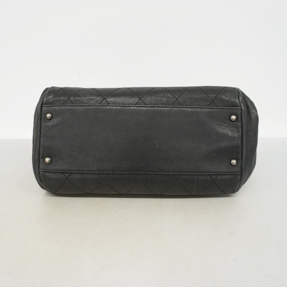 ★SALE【5ge5652-h】シャネル ハンドバッグ ワイルドステッチ キャビアスキン ブラック シルバー金具【中古】レディース