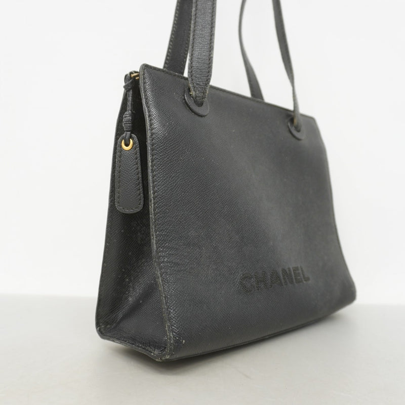 ★SALE【5ge5653-h】シャネル ショルダーバッグ レザー ブラック ゴールド金具【中古】レディース