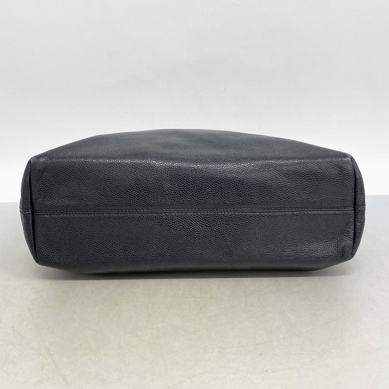 【5ge5675-h】シャネル トートバッグ キャビアスキン ブラック ゴールド金具【中古】レディース