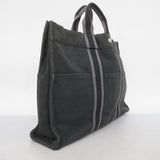【5ge5740-h】エルメス トートバッグ フールトゥMM キャンバス ブラック シルバー金具【中古】メンズ レディース ユニセックス