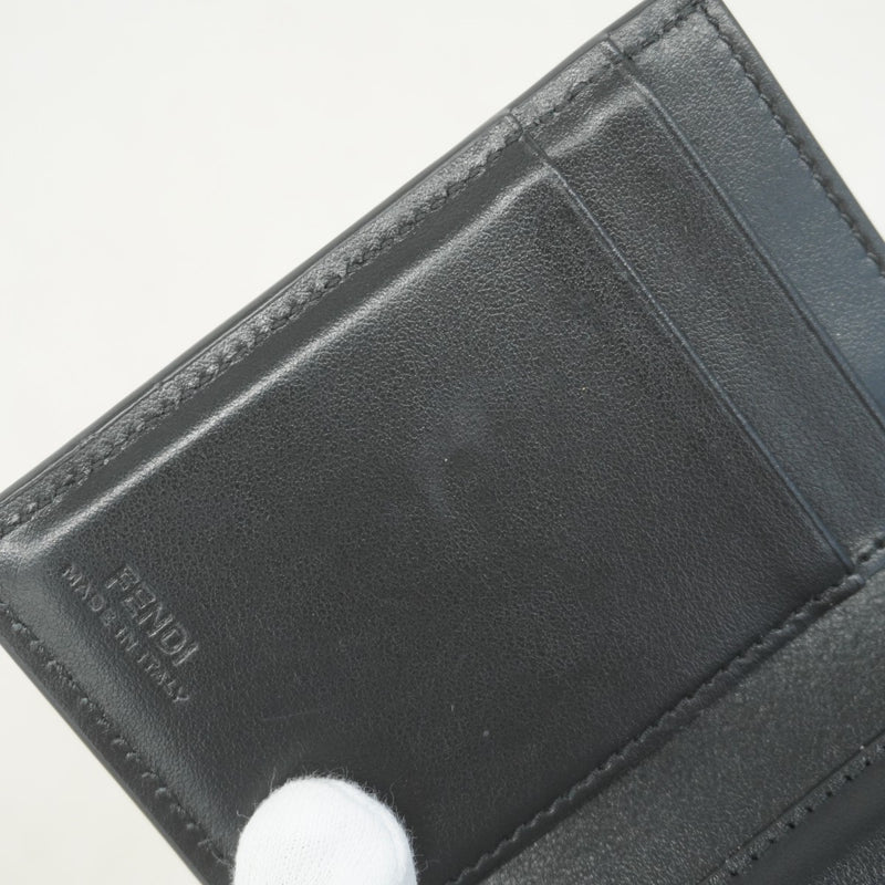 ★SALE【5ge5764-h】フェンディ 三つ折り財布 FFダイヤモンド レザー ブラック ゴールド金具【中古】レディース
