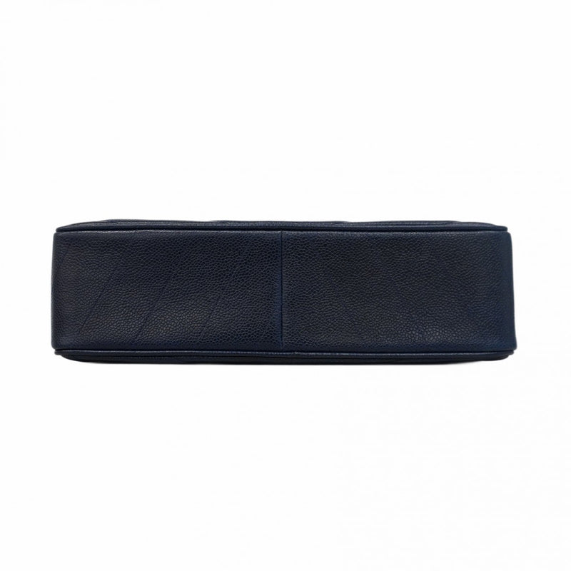 ★SALE【5ge5782-h】シャネル ショルダーバッグ Vステッチ チェーンショルダー キャビアスキン ネイビー ゴールド金具【中古】レディース