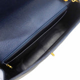 ★SALE【5ge5782-h】シャネル ショルダーバッグ Vステッチ チェーンショルダー キャビアスキン ネイビー ゴールド金具【中古】レディース