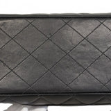 ★SALE【5ge5784-h】シャネル ショルダーバッグ デカマトラッセ Wチェーン ラムスキン ブラック ゴールド金具【中古】レディース