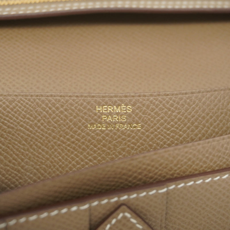 【5ge5811-h】エルメス 長財布 ベアンスフレ ヴォーエプソン エトゥープ ゴールド金具 C刻印【中古】メンズ レディース ユニセックス