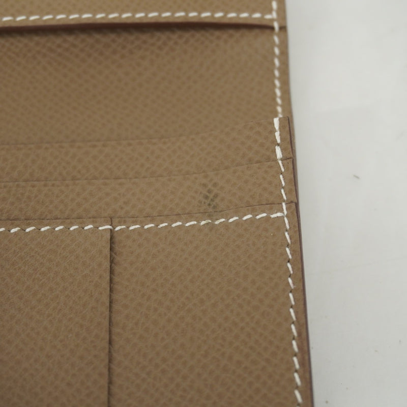 【5ge5811-h】エルメス 長財布 ベアンスフレ ヴォーエプソン エトゥープ ゴールド金具 C刻印【中古】メンズ レディース ユニセックス