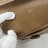【5ge5811-h】エルメス 長財布 ベアンスフレ ヴォーエプソン エトゥープ ゴールド金具 C刻印【中古】メンズ レディース ユニセックス