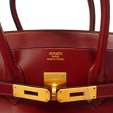 ★最終価格★SALE【5ge5834-h】エルメス ハンドバッグ バーキン35 ボックスカーフ ルージュヴィフ ゴールド金具 □J刻印【中古】レディース