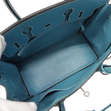 【5ge5837-h】エルメス ハンドバッグ バーキン30 ヴォーエプソン ブルージーン シルバー金具 □H刻印【中古】レディース