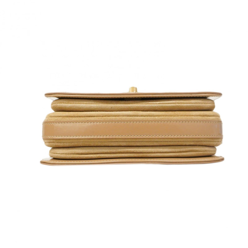 ★SALE【5ge5851-h】シャネル ショルダーバッグ マトラッセ ミニメッセンジャー カーフスキン ベージュ ゴールド金具【中古】レディース