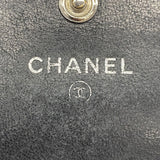 【5ge5890-h】シャネル 長財布 カメリア ラムスキン ブラック シルバー金具【中古】レディース