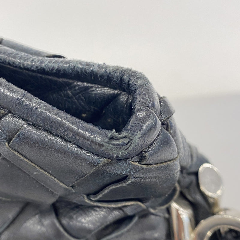 【5ge5891-h】シャネル ショルダーバッグ チェーンショルダー ラムスキン ブラック シルバー金具【中古】レディース