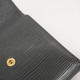 【5ge5912-h】ルイヴィトン 三つ折り財布 エピ ポルトモネビエカルトクレディ M63482 ノワール【中古】レディース