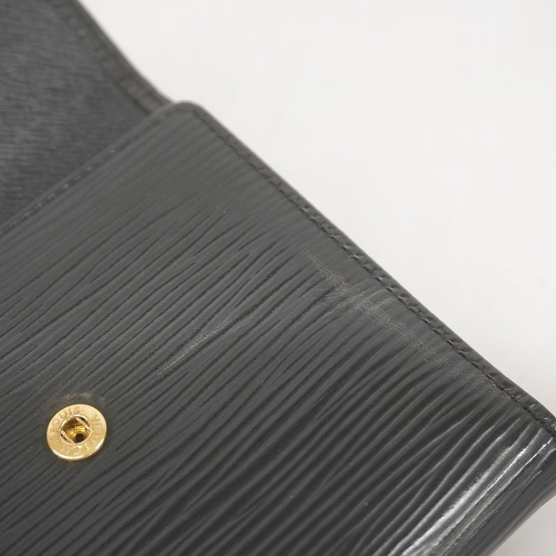 【5ge5912-h】ルイヴィトン 三つ折り財布 エピ ポルトモネビエカルトクレディ M63482 ノワール【中古】レディース