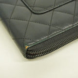 ★最終価格★SALE【5ge5987】シャネル 長財布 カンボン ラムスキン ブラック シルバー金具【中古】レディース