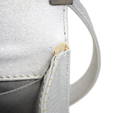 ★SALE【5ge6333-h】シャネル ショルダーバッグ ボーイシャネル チェーンショルダー パンチング レザー グレー シルバー金具【中古】レディース