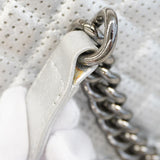 ★SALE【5ge6333-h】シャネル ショルダーバッグ ボーイシャネル チェーンショルダー パンチング レザー グレー シルバー金具【中古】レディース
