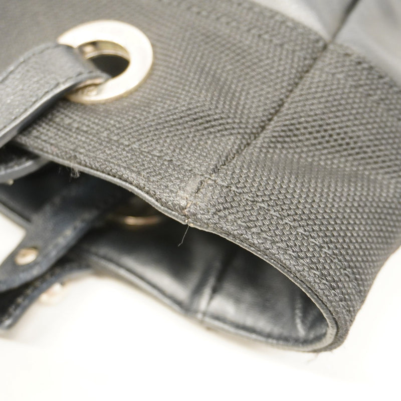 【5ge6362-h】シャネル トートバッグ パリビアリッツ キャンバス ブラック シルバー金具【中古】レディース
