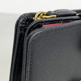 ★SALE【5ge6369-h】プラダ 財布 サフィアーノ レザー ブラック ゴールド金具【中古】レディース