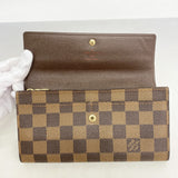 ★SALE【5ge6397-h】ルイヴィトン 長財布 ダミエ ポシェットポルトモネクレディ N61725 エベヌ【中古】レディース