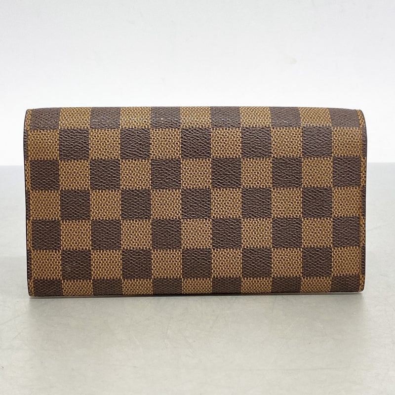 ★SALE【5ge6397-h】ルイヴィトン 長財布 ダミエ ポシェットポルトモネクレディ N61725 エベヌ【中古】レディース