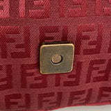【5ge6405-h】フェンディ ハンドバッグ ズッキーノ マンマバケット ナイロンキャンバス レッド ピンクゴールド金具【中古】