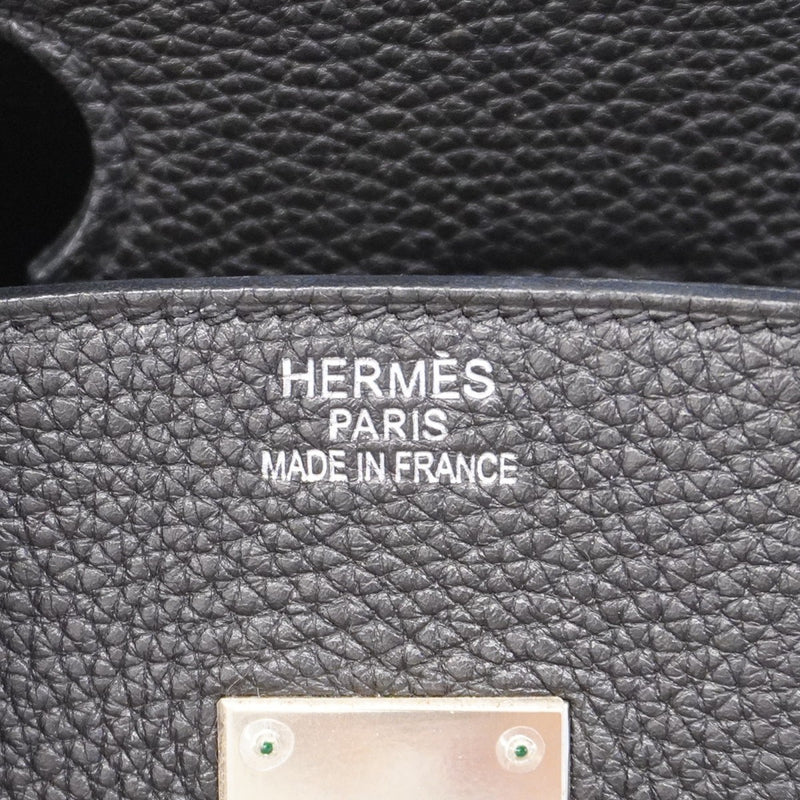 【5ha0185-h】エルメス ハンドバッグ バーキン35 トゴ ブラック シルバー金具 □N刻印【中古】レディース