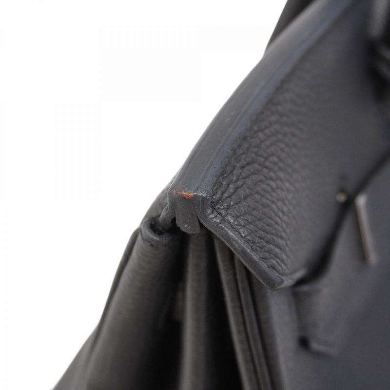 【5ha0185-h】エルメス ハンドバッグ バーキン35 トゴ ブラック シルバー金具 □N刻印【中古】レディース