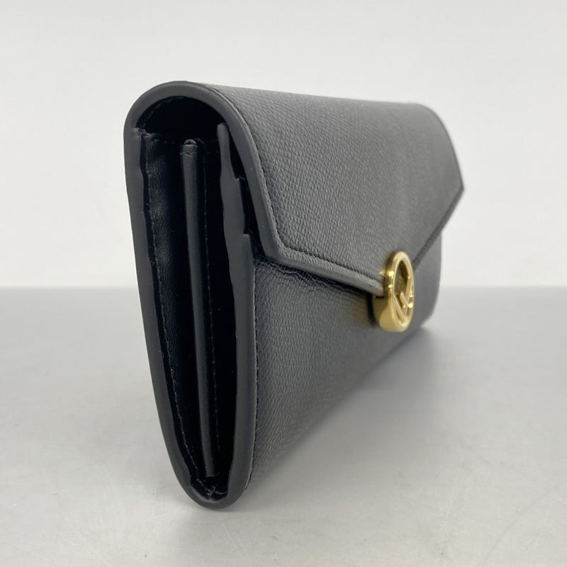 ★在庫処分★最終価格★SALE【5hb0530-h】フェンディ 長財布 レザー ブラック ゴールド金具【中古】レディース