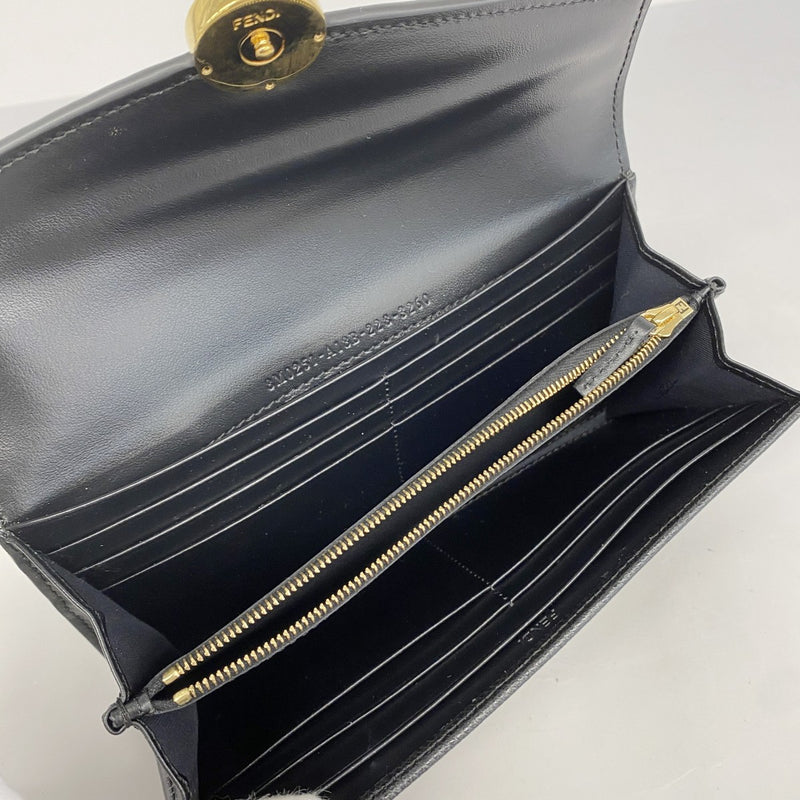★在庫処分★最終価格★SALE【5hb0530-h】フェンディ 長財布 レザー ブラック ゴールド金具【中古】レディース